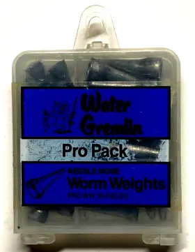 Water Gremlin 038775021173 Needle Nose Worm Weight Pro Pack 35-count Package