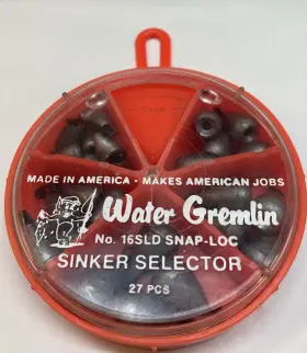 Water Gremlin 16sld Snap Lock Dipsey Sinker Selector Case 5 Sizes 27 Total