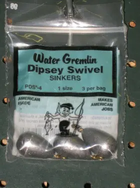 Water Gremlin Company 038775020695 Pds-4 Dipsey Swivel Sinker 1oz 3pc