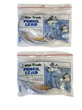 Water Gremlin Ppl-3 Vtg 1/2 Lb 1/4 Inch Pencil Lead Wire Fishing Weight Sinker 2 Pack