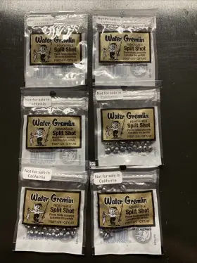 Water Gremlin Pss-3/0 6 Packs New Removable Split Shot Sinkers Size Water Gremlin Pss-3/0 6 Packs New Removable Split Shot Sinkers Size