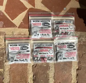 Water Gremlin Pww-1 Vintage Bullet Shaped 1/8 Oz. Pww1 Worm Weight Sinker 5 Bags Of 14