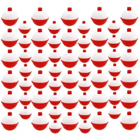 Woozettn 780280709687 60 Pcs Fishing Float Hard Abs Bobber Bulk Push Button Round