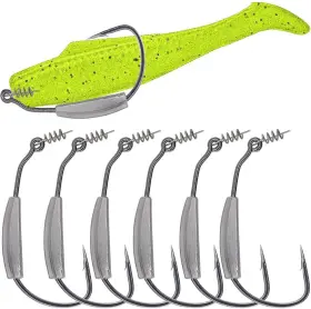 Xfishman 445045740789 Weighted-swimbait-hooks-jig-heads-soft Plastic Worm Fishing Hooks 3/0 4/0