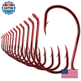 Xfishman B09bmxkl74 Octopus Hook 3/0 Red - 50 Pack Reversed Point Up-turned Eye Xfishman B09bmxkl74 Octopus Hook 3/0 Red - 50 Pack Reversed Point Up-turned Eye