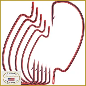 Xfishman B0b7m6pzrq Offset Worm Hooks Wide Gap For Bass Fishing Rubber Worms Ewg Freshwater
