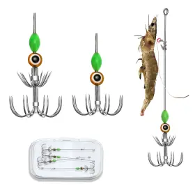 Xuvrir 014679803381 Live Shrimp Fixed Hooks-luminous Squid Jig Hookssaltwater Fishing Lurescuttle