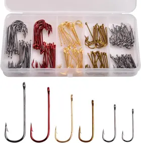 Yinghu Outdoor 445026662642 Crappie Panfish Fishing Hooks Aberdeen Hook Set 150pcs Long Shank Yinghu Outdoor 445026662642 Crappie Panfish Fishing Hooks Aberdeen Hook Set 150pcs Long Shank