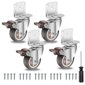 Ylcaster Yl-us-tpr2in-l Side Mount Casters Wheels 2 Inch L-shaped Small Rubber Set Of 4 360 Ylcaster Yl-us-tpr2in-l Side Mount Casters Wheels 2 Inch L-shaped Small Rubber Set Of 4 360