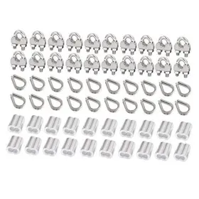Ymkf Sqqr Xr-009 60pcs M3 Stainless Steel Wire Rope Cable Clip Clamp Thimble Ymkf Sqqr Xr-009 60pcs M3 Stainless Steel Wire Rope Cable Clip Clamp Thimble