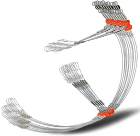 Yoto 445005910948 Fishing Leaders Stainless Steel Tackle Rig With Lure Swivels Snaps