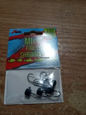 Z-man Mfh110-04pk5 Z-man Micro Finesse Shroomz Elaztech Jigheads 1/10oz Black