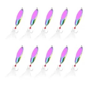 Zaplyte 679209701478 10pcs 1/2 Oz Metal Fishing Spoons Lures Casting Spoon Multicolor