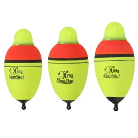 Zaplyte 726215486490 3 Pack 2.1oz-2.8oz Lighted Fishing Slip Bobbers Eva Green Red Led Float