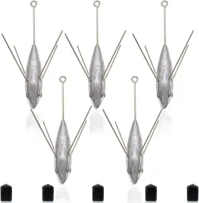 Zsrivk 445010297201 5 Pcs Sputnik Sinker Fishing Weights Lead Long Tail Equipment Surfing Ca