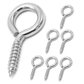 Zusful Pi001 Pcs M304 Stainless Steel Screw Eye Hooks 2-1/2 Inches Eyes Heavy 6 Zusful Pi001 Pcs M304 Stainless Steel Screw Eye Hooks 2-1/2 Inches Eyes Heavy 6