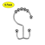 Uxcell Curtain Ring Hooks Metal Double Roller 8pack Silver Tone. Fixed Price $12.20.