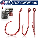 50-100pcs Circle Hooks - Red Black Saltwater & Freshwater Octopus Fishing. Fixed Price $13.45.
