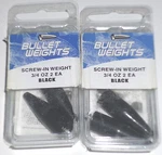 Bullet Weights 3/4 Screw-in Worm (lot Of 2-black-2/pk). Fixed Price $7.00.